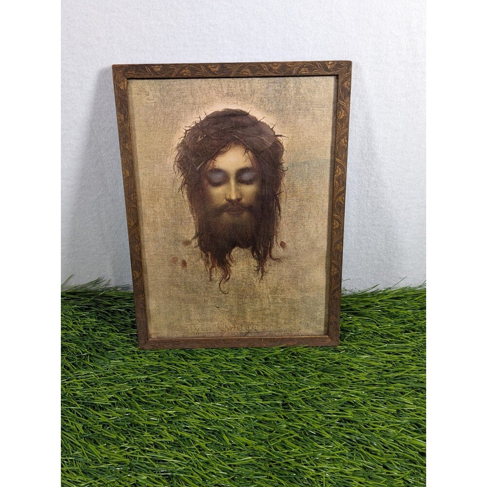 Gabriel Max Veronica’s Veil Jesus Christus Framed Print Optical Illusion 1874
